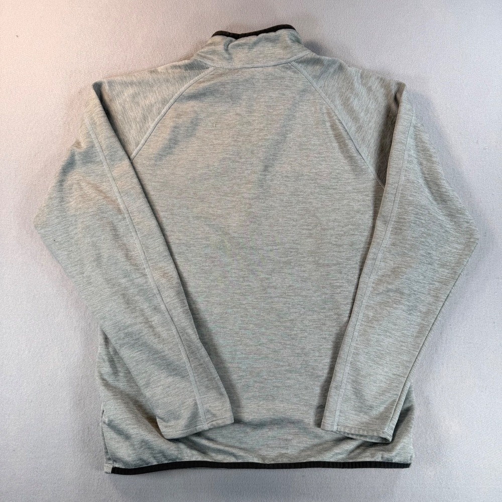 The North Face Mens Quarter Zip Fleece Pullover Grey Heather Chest Pocket Medium - Picture 7 of 8